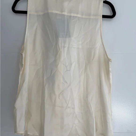 J. Crew Ivory Sleeveless Blouse with Black Tie - Picture 3 of 4